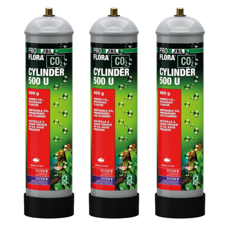 JBL ProFlora u500 CYLINDER CO2 3 x 500 g Einweg- Flaschen