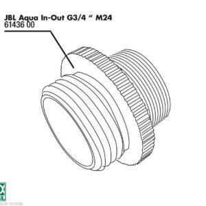 JBL Aqua In-Out Metall Adapter G3 / 4 M 24  für Wasserstrahlpumpe – Bild 2